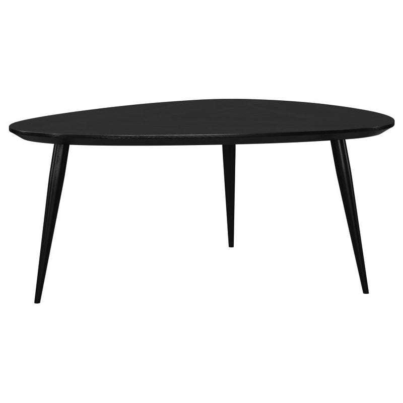 Odessa Triangular Solid Wood Coffee Table Black-zoom-