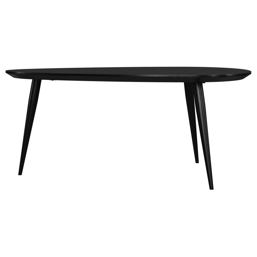 Odessa Triangular Solid Wood Coffee Table Black-5