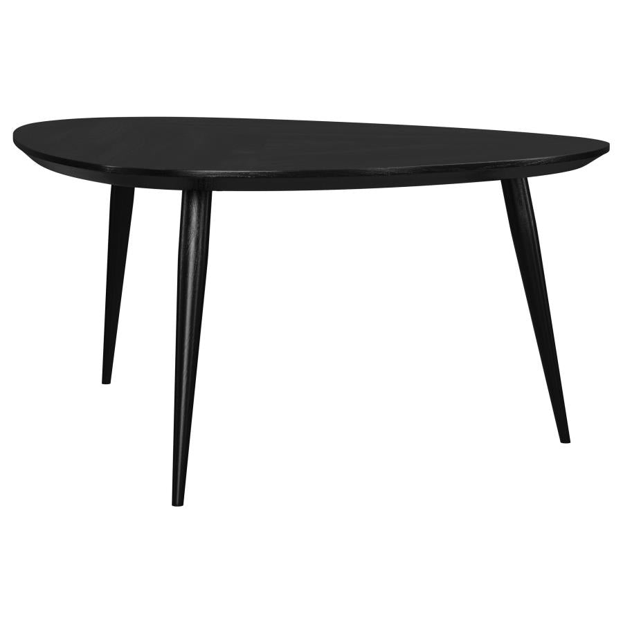 Odessa Triangular Solid Wood Coffee Table Black-zoom-6