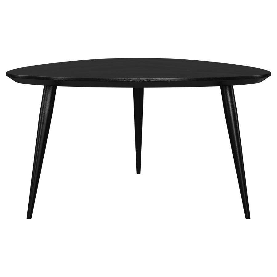 Odessa Triangular Solid Wood Coffee Table Black-zoom-7