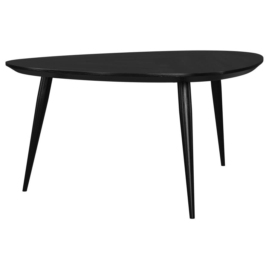Odessa Triangular Solid Wood Coffee Table Black-8