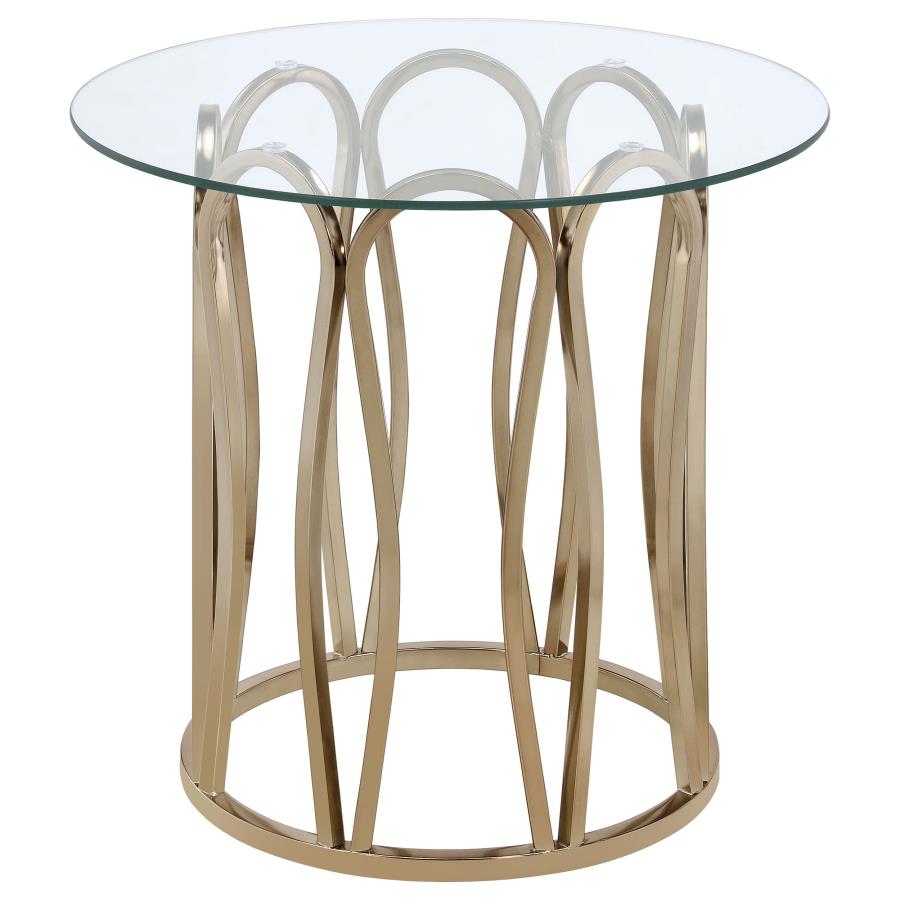 Monett 3-piece Coffee and End Table Set Chocolate Chrome-zoom-3