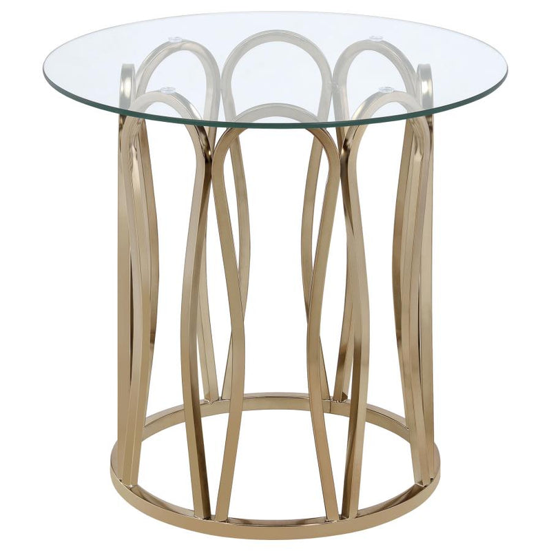 Monett 3-piece Coffee and End Table Set Chocolate Chrome-zoom-