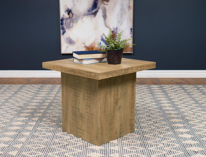 Devar Square Engineered Wood End Table Mango Brown-zoom-