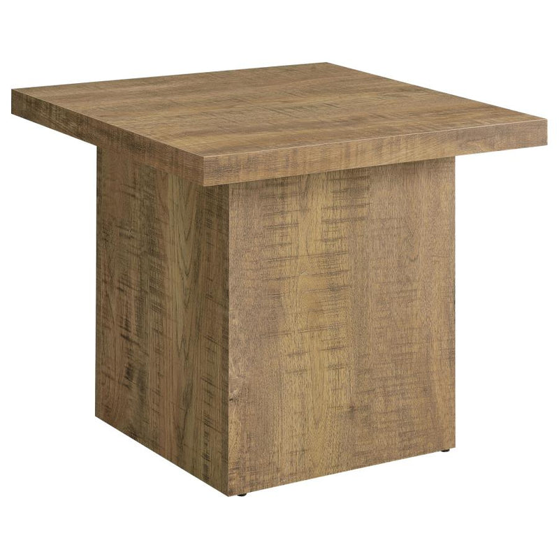 Devar Square Engineered Wood End Table Mango Brown-zoom-