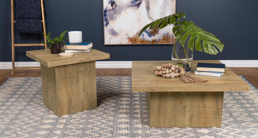 Devar Square Engineered Wood End Table Mango Brown-7
