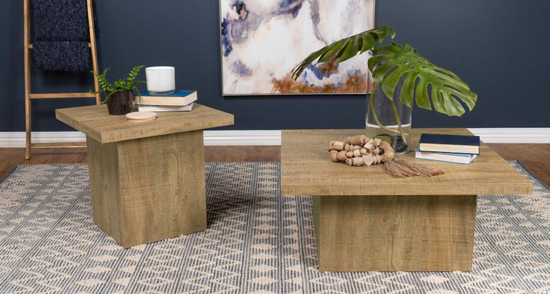 Devar Square Engineered Wood End Table Mango Brown-zoom-