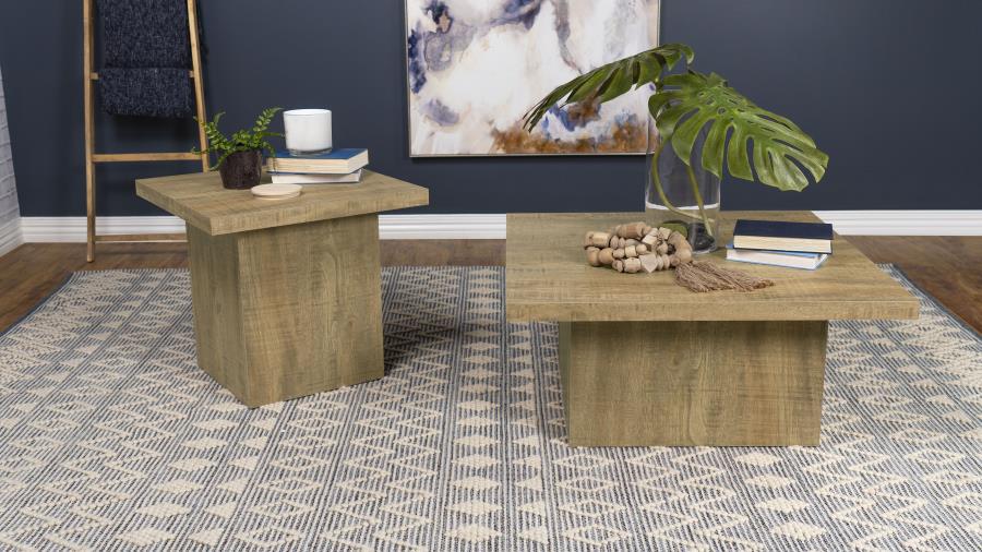 Devar 2-piece Square Coffee and End Table Set Mango-zoom-1