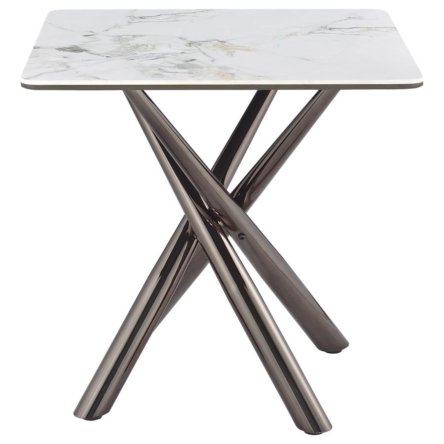 Carvell Square Sintered Stone End Side Table Mirage White-zoom-4