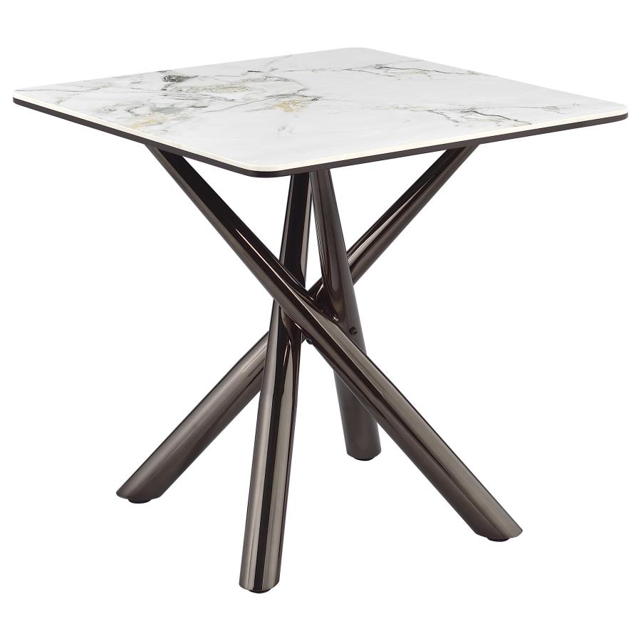 Carvell Square Sintered Stone End Side Table Mirage White-zoom-5