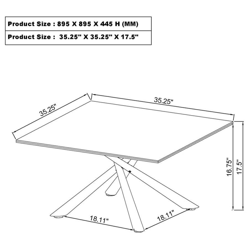 Carvell 2-piece Square Coffee and End Table Set Mirage White-zoom-