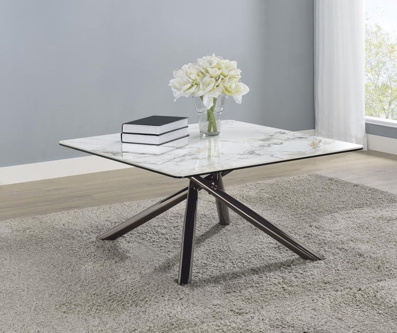 Carvell Square Sintered Stone Top Coffee Table Mirage White-zoom-