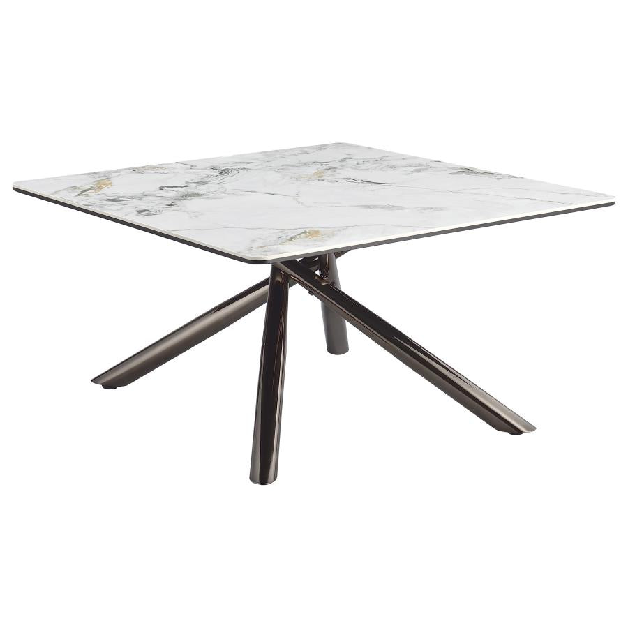 Carvell Square Sintered Stone Top Coffee Table Mirage White-5