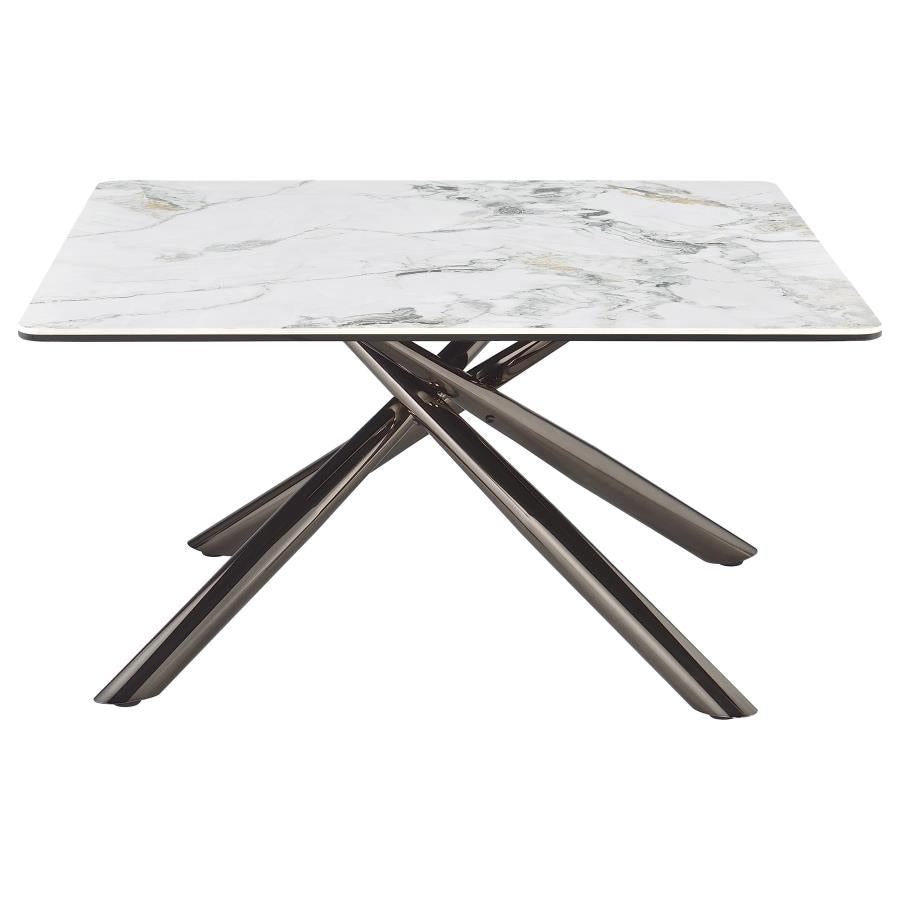 Carvell Square Sintered Stone Top Coffee Table Mirage White-7