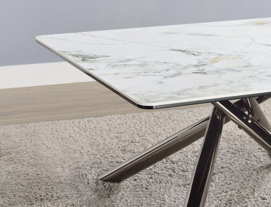 Carvell Square Sintered Stone Top Coffee Table Mirage White-9