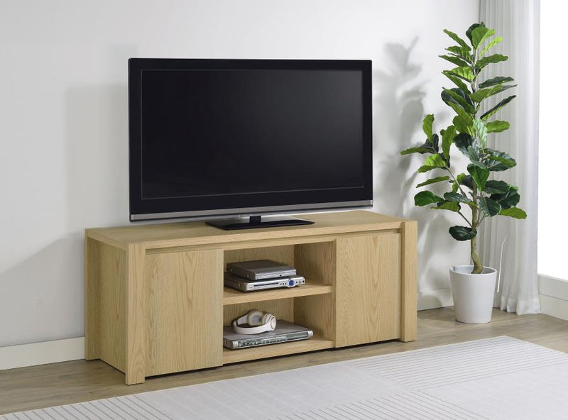 Laurelton 60-inch 2-door TV Stand Media Console Light Oak-zoom-