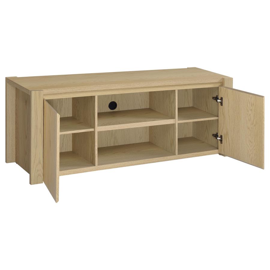 Laurelton 60-inch 2-door TV Stand Media Console Light Oak-zoom-3