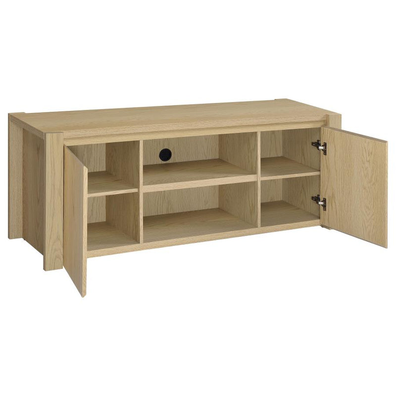 Laurelton 60-inch 2-door TV Stand Media Console Light Oak-zoom-