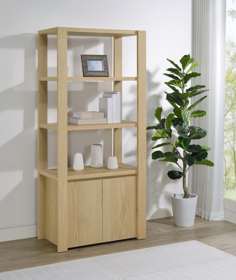 Laurelton 3-shelf Media Tower Tall Pier Cabinet Light Oak-zoom-2