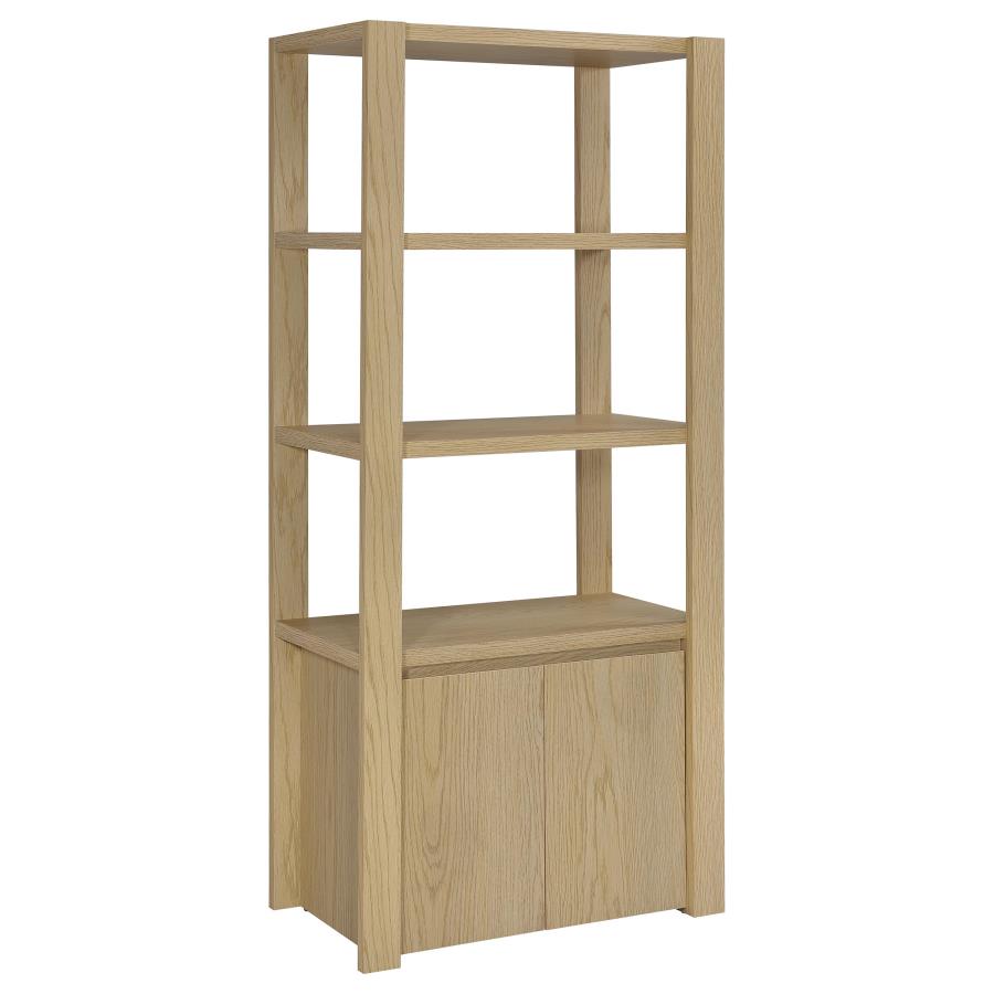 Laurelton 3-shelf Media Tower Tall Pier Cabinet Light Oak-zoom-1
