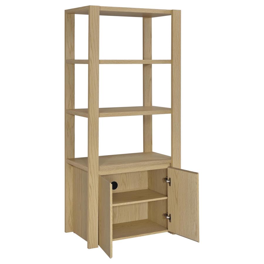 Laurelton 3-shelf Media Tower Tall Pier Cabinet Light Oak-3