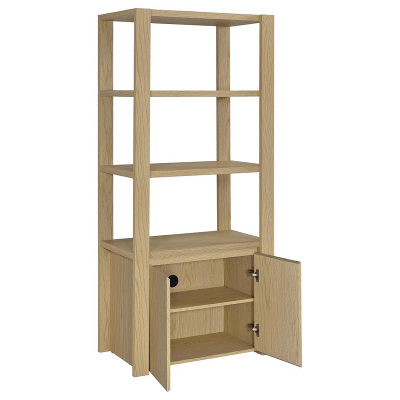 Laurelton 3-shelf Media Tower Tall Pier Cabinet Light Oak-zoom-