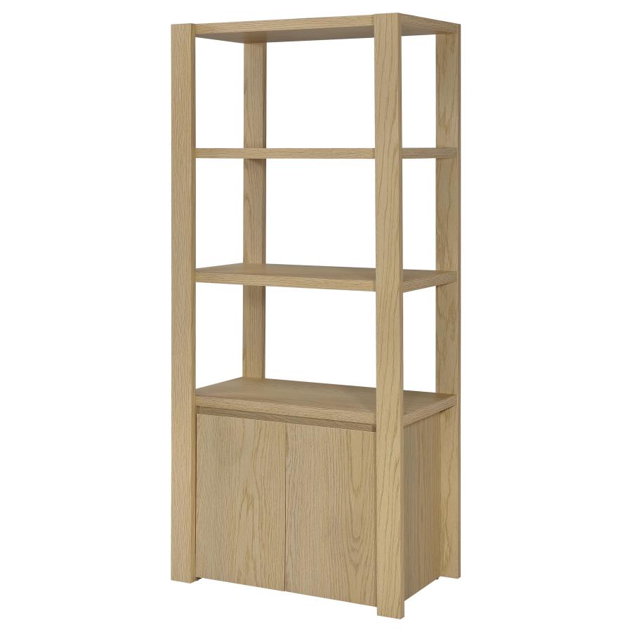 Laurelton 3-shelf Media Tower Tall Pier Cabinet Light Oak-zoom-5