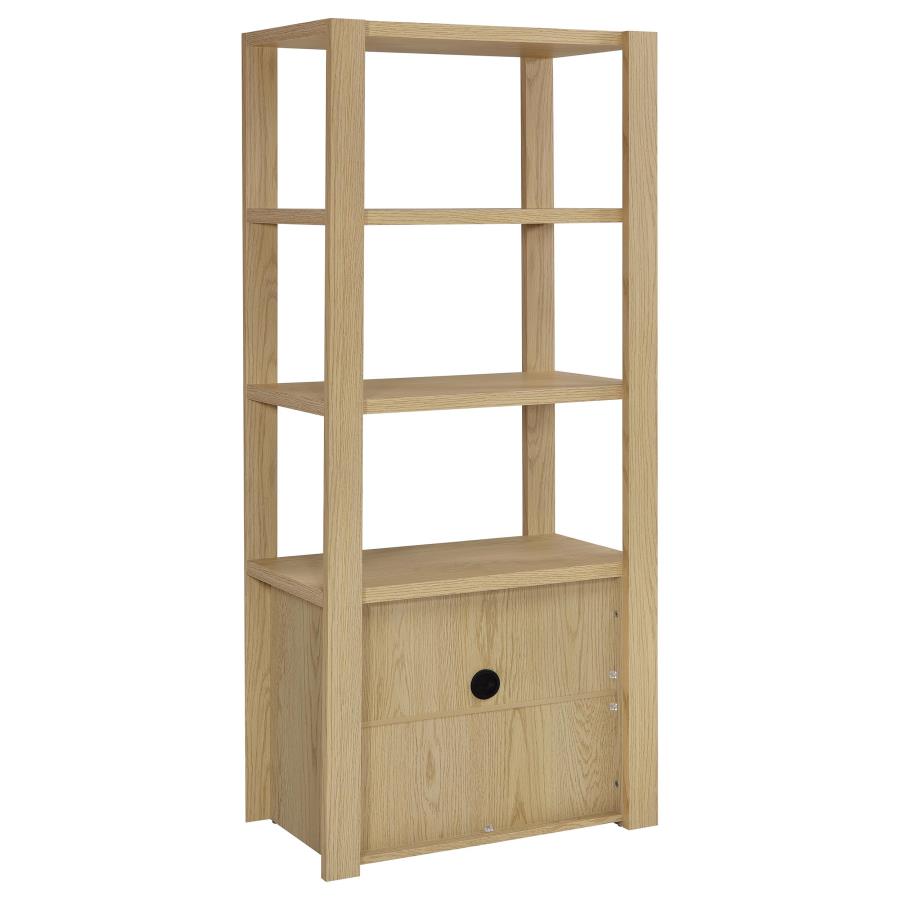 Laurelton 3-shelf Media Tower Tall Pier Cabinet Light Oak-zoom-7