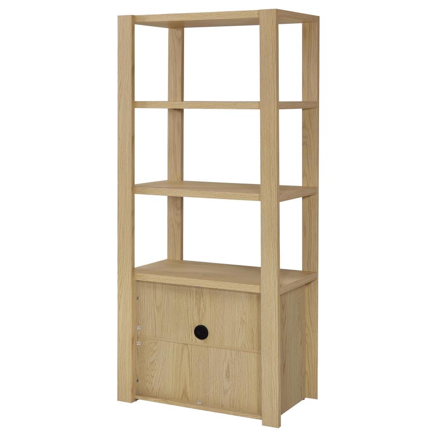 Laurelton 3-shelf Media Tower Tall Pier Cabinet Light Oak-zoom-8