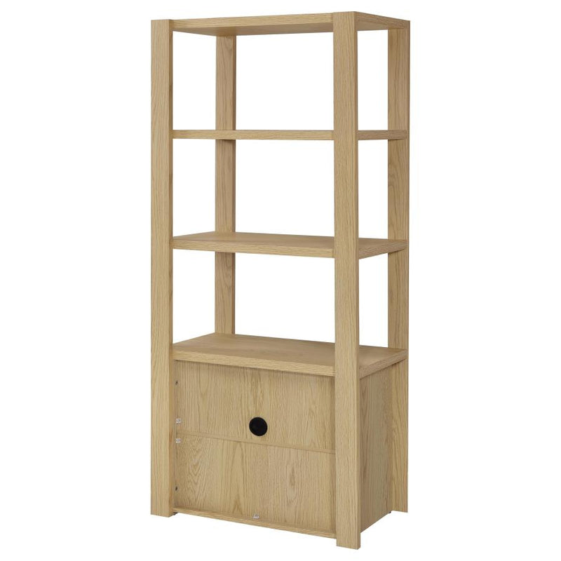 Laurelton 3-shelf Media Tower Tall Pier Cabinet Light Oak-zoom-