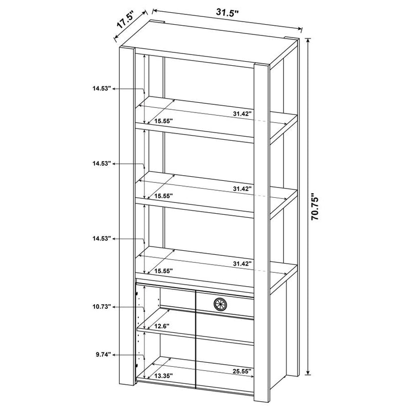 Laurelton 3-shelf Media Tower Tall Pier Cabinet Light Oak-zoom-