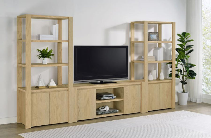 Laurelton 3-shelf Media Tower Tall Pier Cabinet Light Oak-zoom-