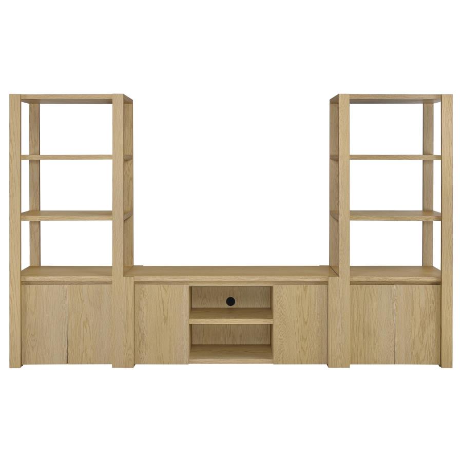 Laurelton 3-shelf Media Tower Tall Pier Cabinet Light Oak-zoom-13