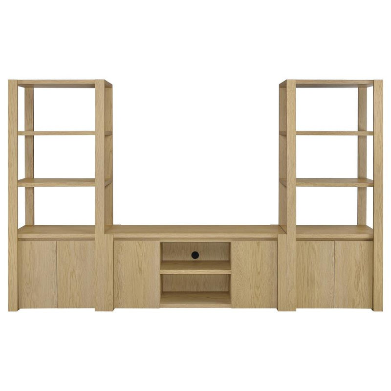 Laurelton 3-shelf Media Tower Tall Pier Cabinet Light Oak-zoom-