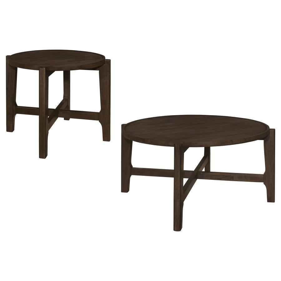 Cota 2-piece Solid Wood Coffee and End Table Set Dark Brown-zoom-2