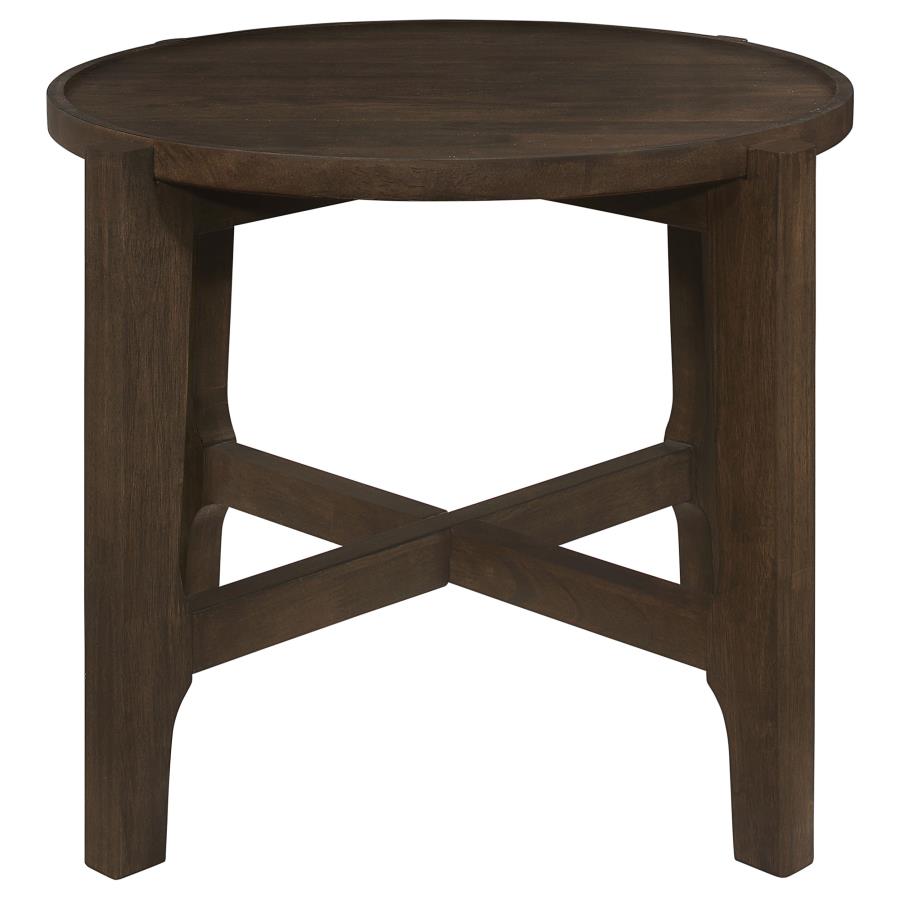 Cota 2-piece Solid Wood Coffee and End Table Set Dark Brown-4
