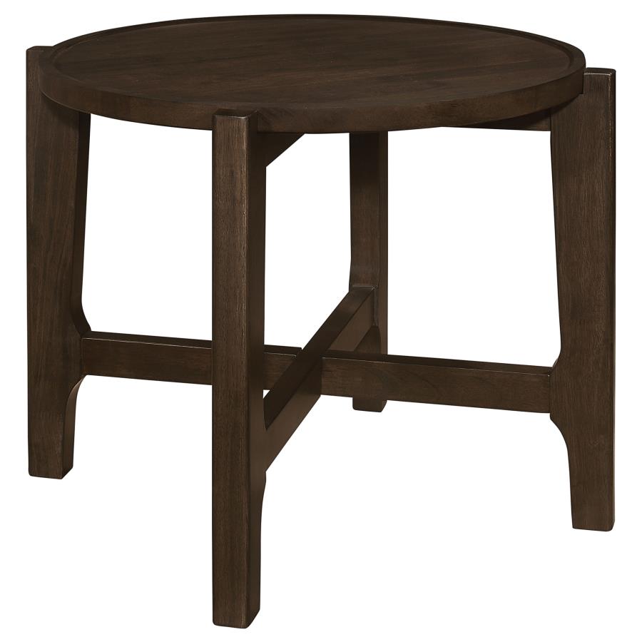 Cota 3-piece Solid Wood Coffee and End Table Set Dark Brown-3