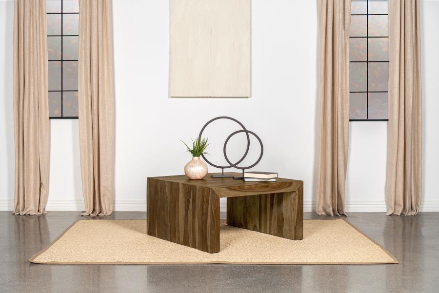 Odilia Square Solid Wood Coffee Table Auburn-2