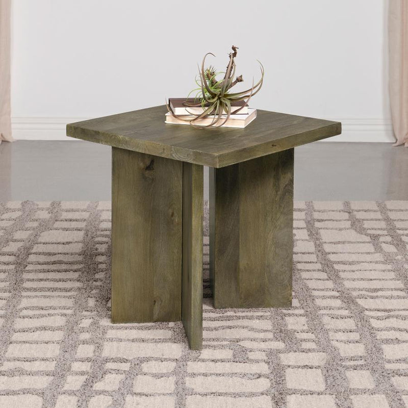 Andando Square Solid Wood End Table Mango Brown-zoom-