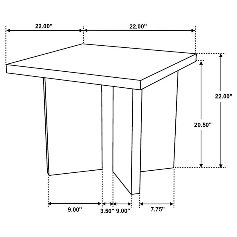 Andando Square Solid Wood End Table Mango Brown-zoom-