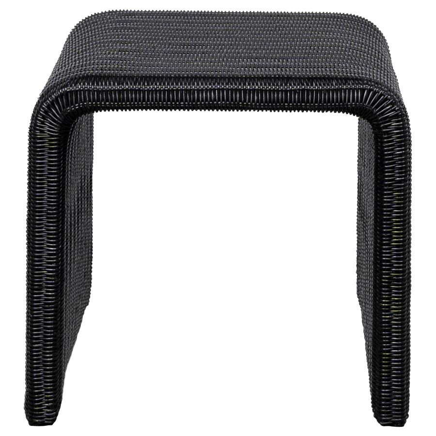 Cahya Woven Rattan Square End Table Black-3