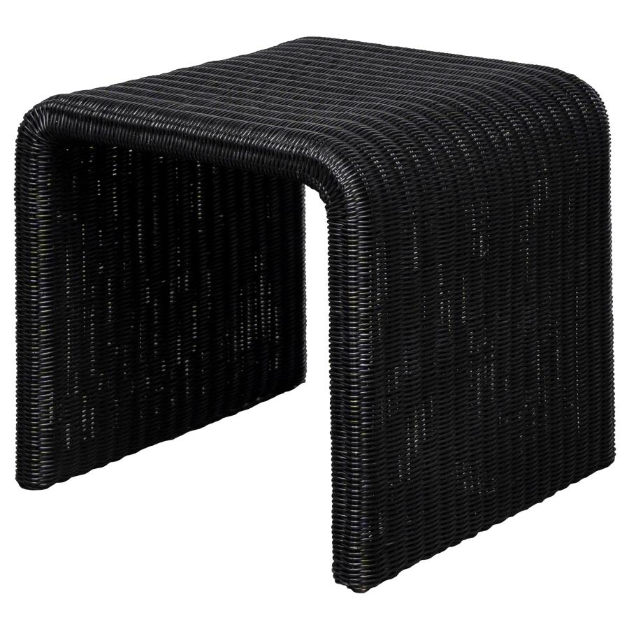 Cahya Woven Rattan Square End Table Black-zoom-4