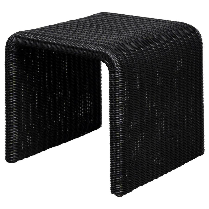 Cahya Woven Rattan Square End Table Black-zoom-