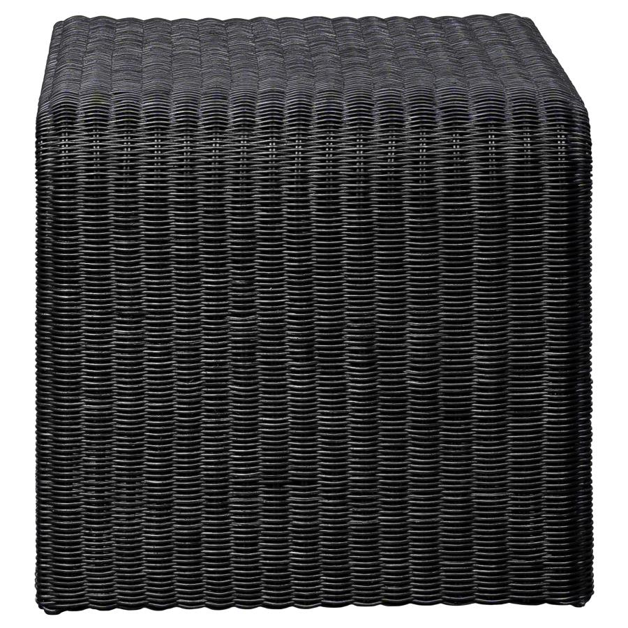 Cahya Woven Rattan Square End Table Black-5