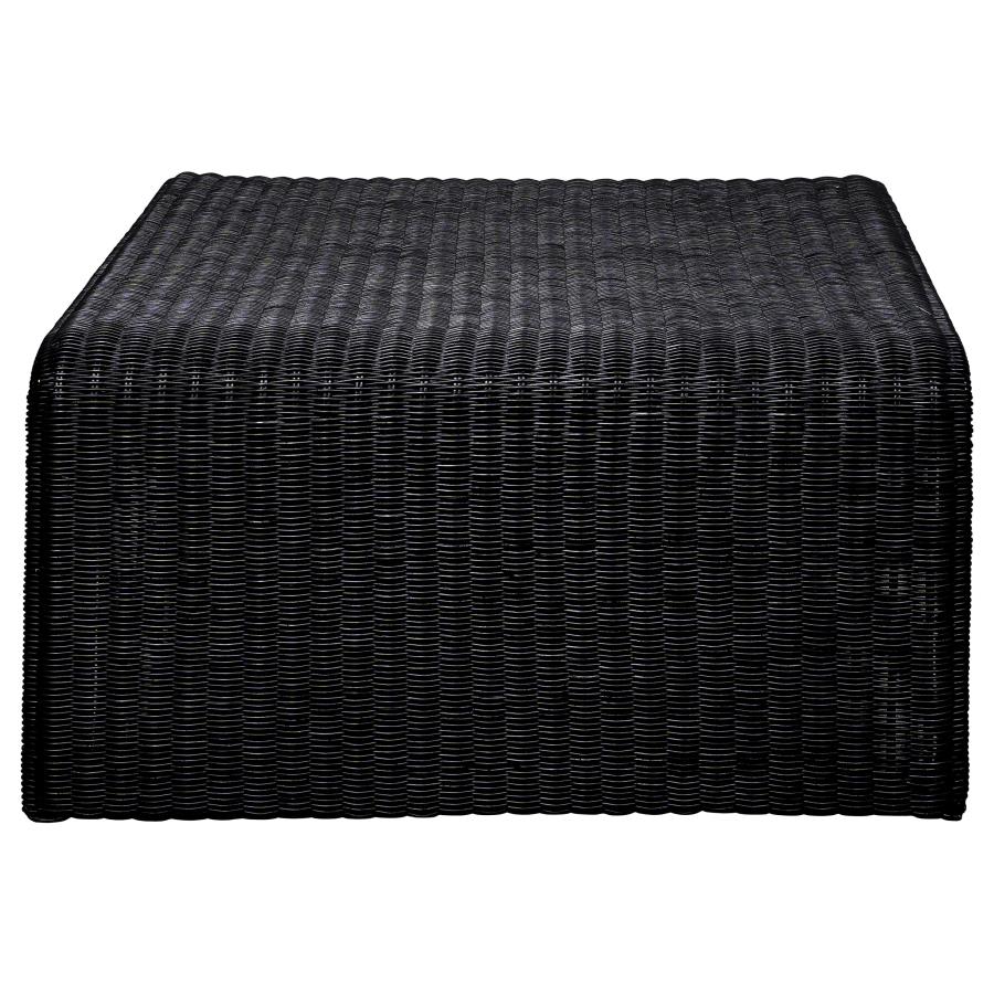 Cahya 2-piece Rattan Coffee and End Table Set Black-zoom-8
