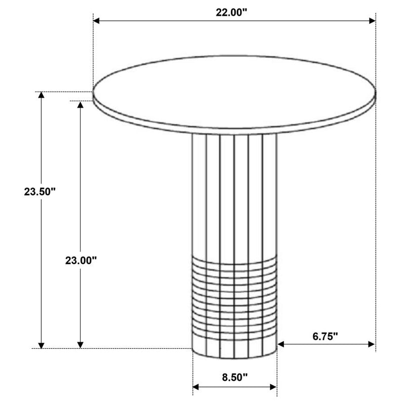 Astoria Round Genuine Marble Side End Table White-zoom-