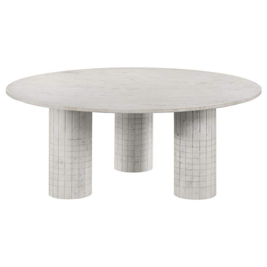 Astoria 2-piece Marble Coffee and End Table Set White-5