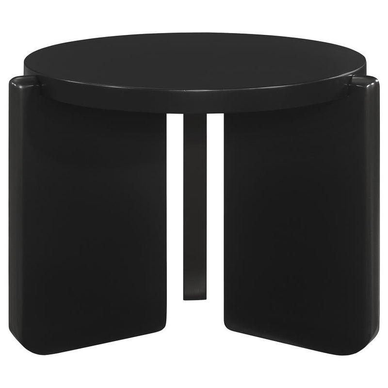 Cordova 2-piece Solid Wood Coffee and End Table Set Black-zoom-