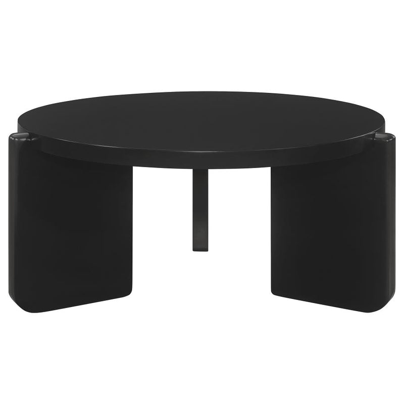 Cordova 2-piece Solid Wood Coffee and End Table Set Black-zoom-