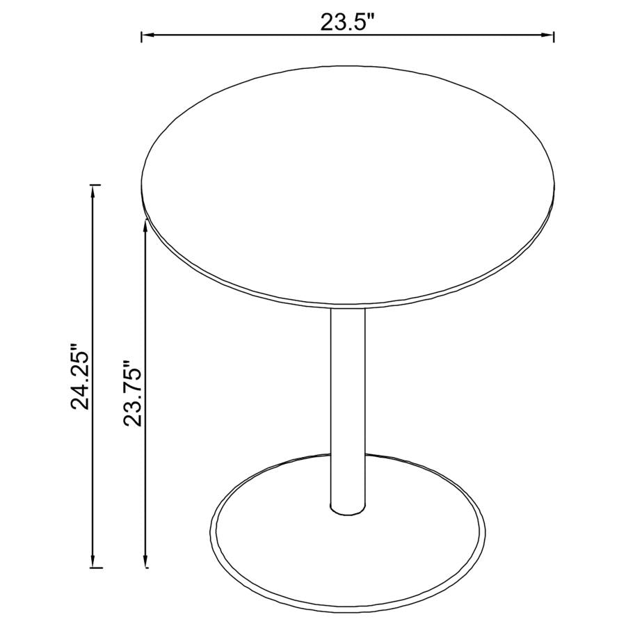Ganso Round Metal End Table With Tempered Glass Top Black-zoom-4